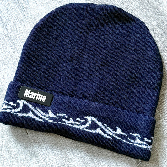 Marine All round Wave Beanie- Navy