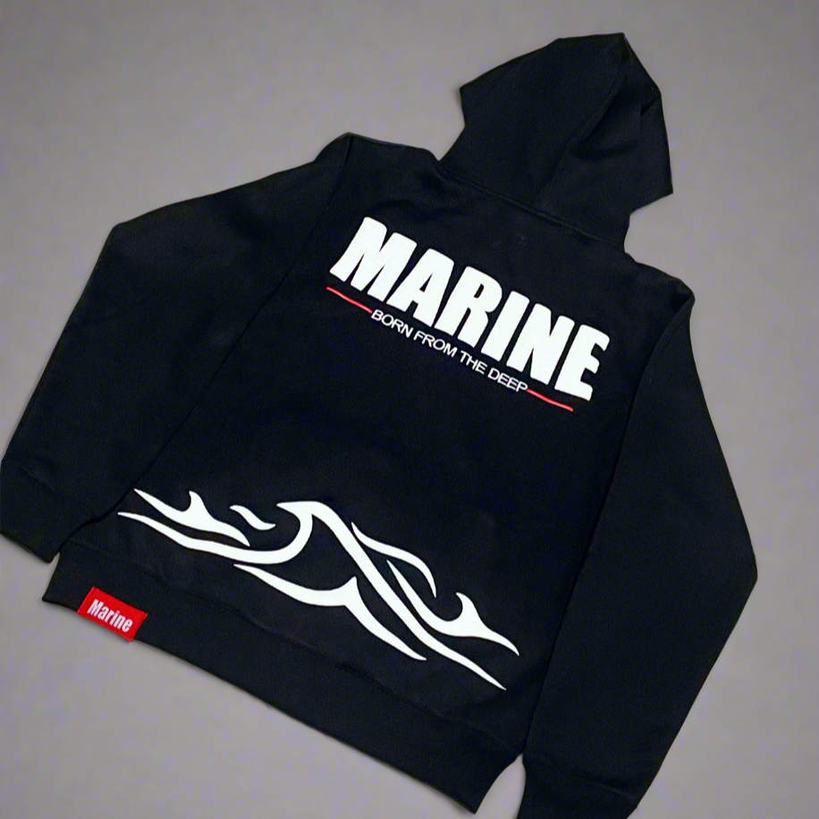 Marine Puff Printed Hoodie and Cargo Jogger tracksuit